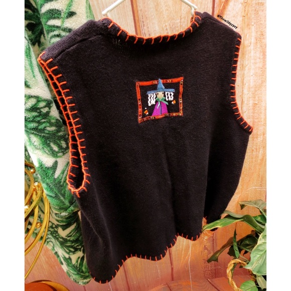 FINAL SALE / Vintage spooky embroidered with Halloween vest 👻 - Picture 3 of 5
